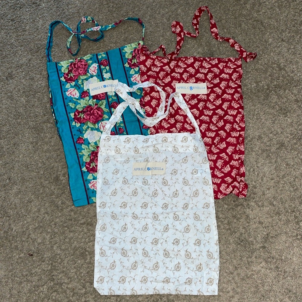 April Cornell 3 floral thin market/ library/ travel/ Vacation/ lunch/ gift bag